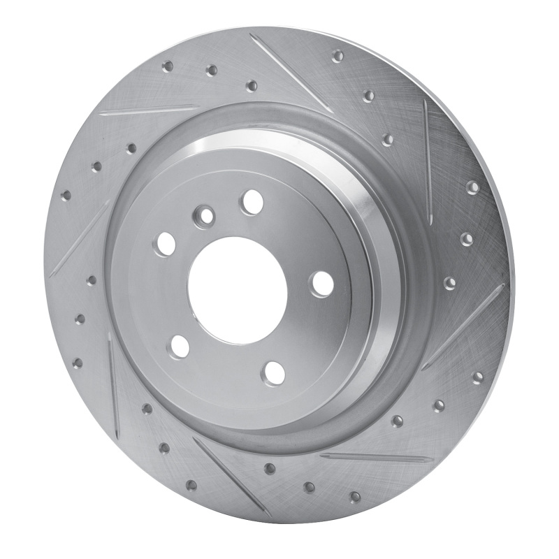 Mercedes-Benz ML350 Brake Rotor (1) - Rear Right - R1 Concepts - Drilled & Slotted - Silver - `12-`18